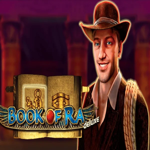 Book of Ra Deluxe logo by Novomatic at Stake Casino