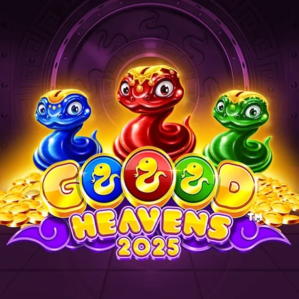 Goood Heavens slot logo by Rarestone Gaming at Stake Casino
