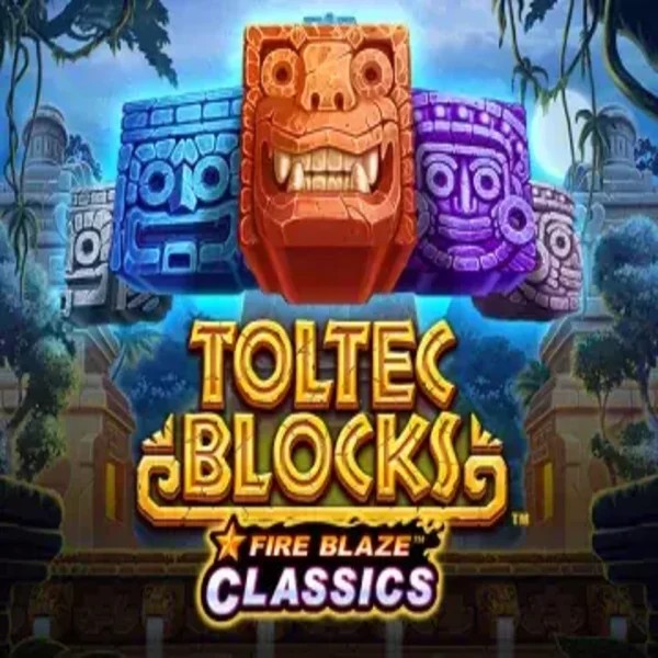 Fire Blaze: Toltec Blocks logo by Rarestone Gaming at Stake Casino